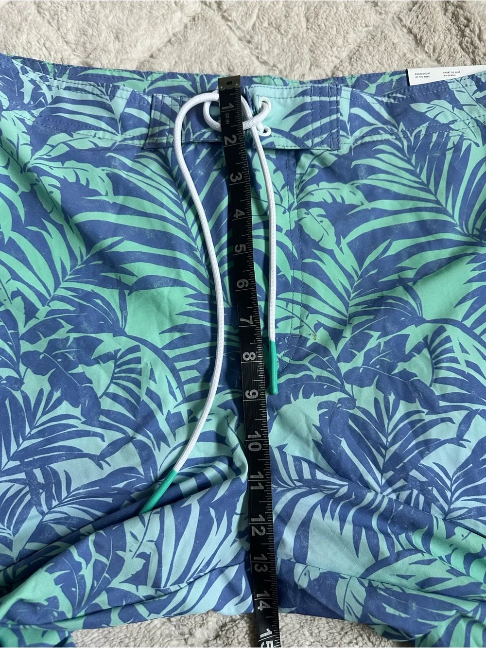 American Eagle | Blue and Green Palm Tree Print Boardshorts | Size Extra Large